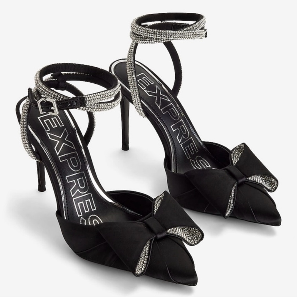 Express Black and Silver Women's Heels
